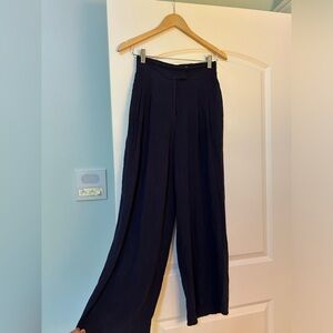 Anthropologie Navy Linen Tailored Trousers